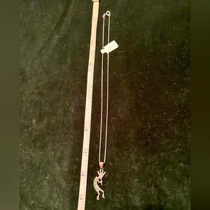 Lovely sterling silver necklace with kokapelli pendant